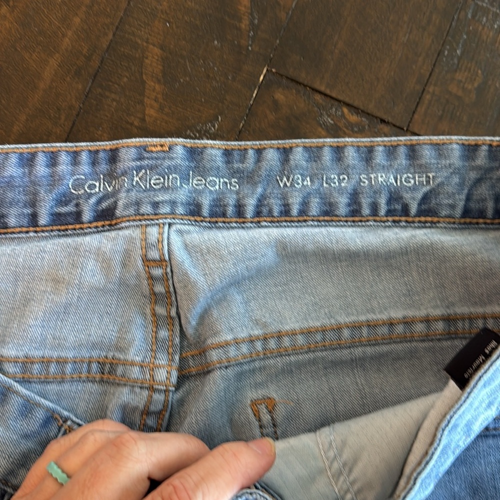 Men's Light Blue Straight-Leg Jeans - Picture 3 of 6